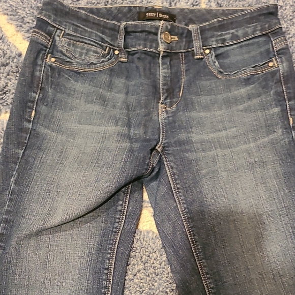 White House Black Market Dark Blue Cropped Jeans - Picture 3 of 4